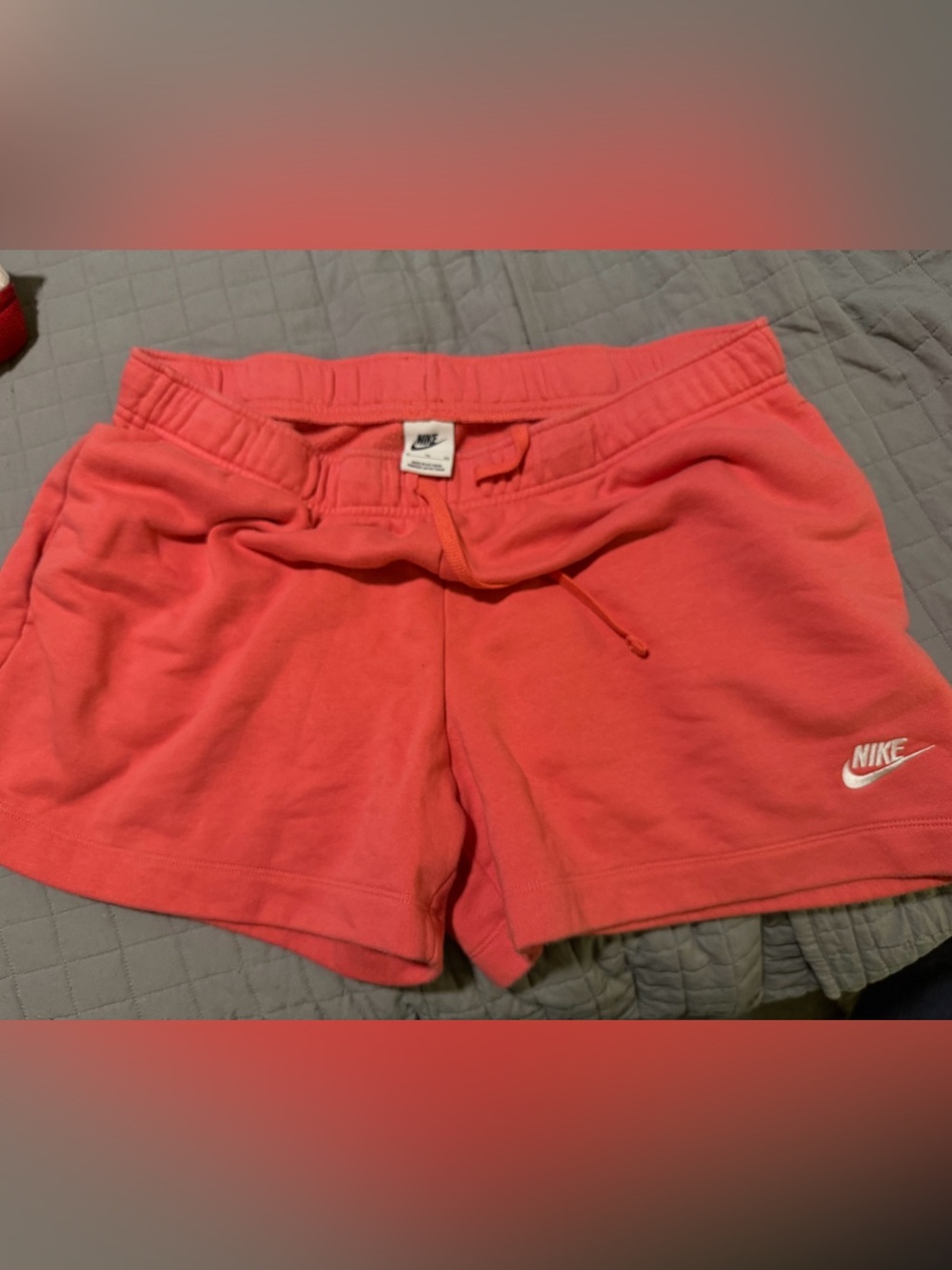 Nike Women's Coral Pink Elastic Waist Athletic Shorts